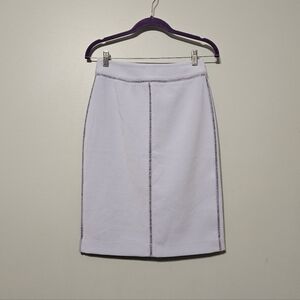 Ann Taylor Elegant Lilac Purple Pencil Skirt with Lace Accents